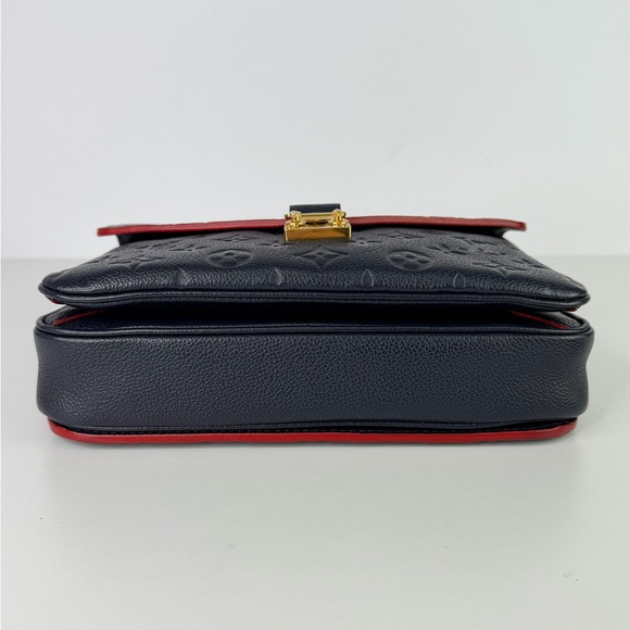 AUTHENTIC Louis Vuitton LV Pochette Metis Marine Rouge Navy Leather - Picture 6 of 16